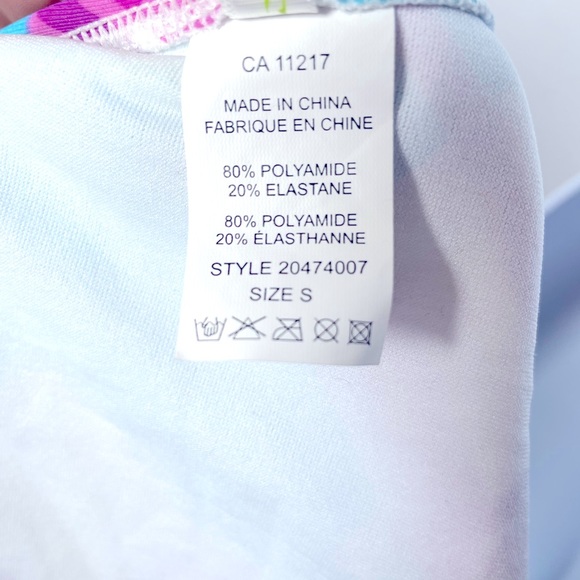 O’Neill New Swim Bottoms Size Small Blue Purple White Green Tie Sides Plaid - Picture 4 of 6